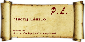 Plachy László névjegykártya